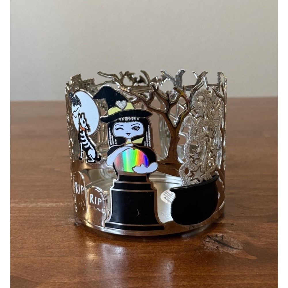 Bath & Body Works Halloween Witch Candle Holder 3 Wick Sleeve 2017 Haunted House